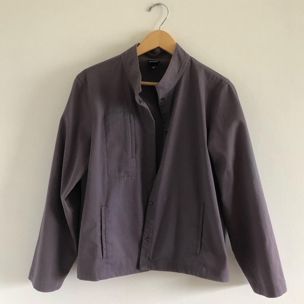 Eileen Fisher Lightweight Cotton Mock-neck Jacket